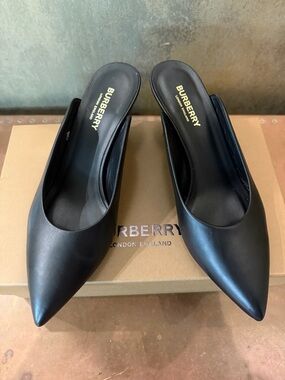 Like New Burberry Black Holme Mules